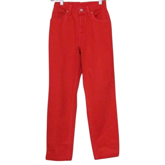 Vibrant Red Straight Leg Women's Jeans - Picture 1 of 6